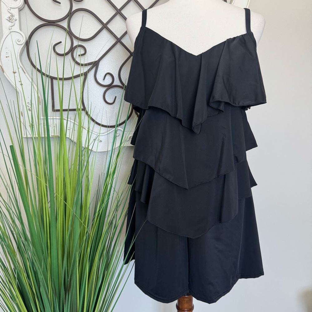 FIT4U Size 14 One Piece Black Swimsuit Romper